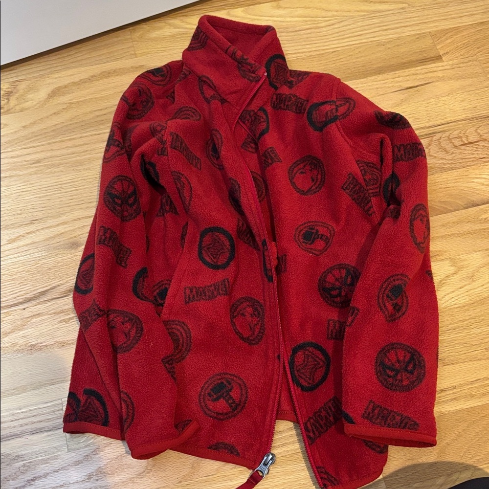 Marvel Red and Black Fleece Jacket, Medium